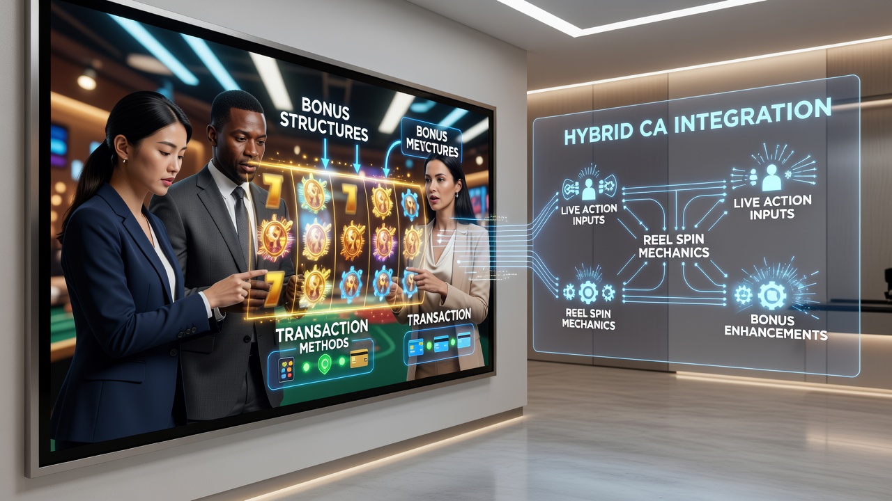 Mobile screen showing hybrid casino interface with live dealer and slot reels side by side