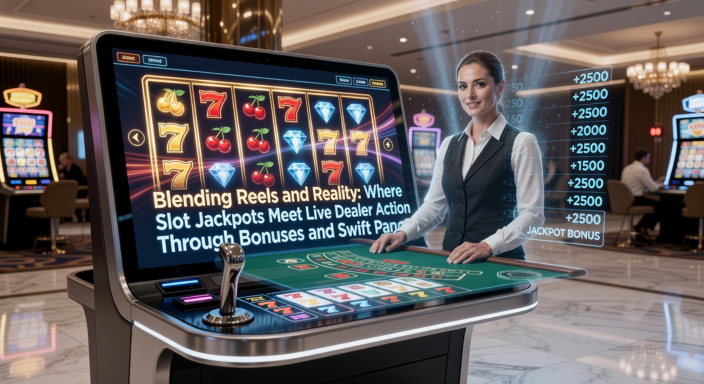 Illustration of instant payout notifications alongside slot jackpot explosion and live dealer roulette wheel, emphasizing speed and excitement