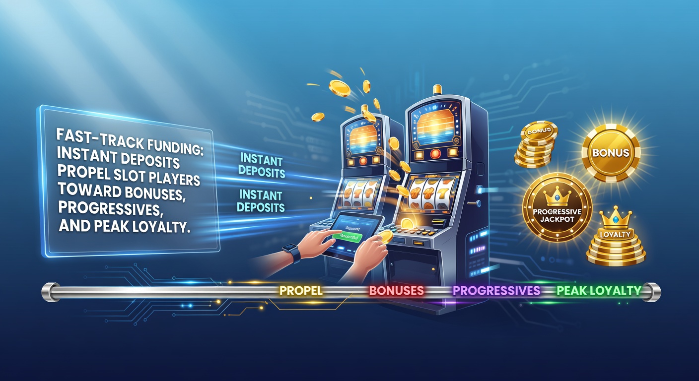 Vibrant slot machine reels spinning with glowing bonus symbols and instant deposit notifications overlayed, illustrating the speed of funding in online gaming