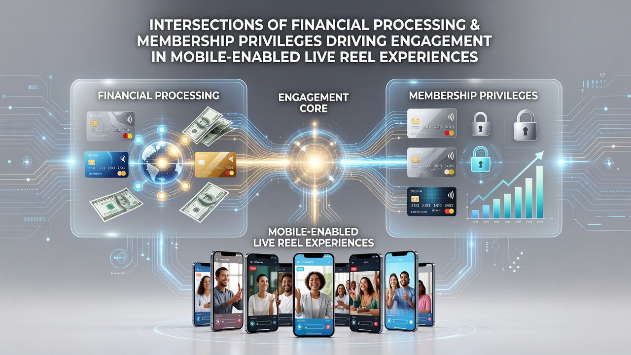 Mobile device displaying live reel interface with payment confirmation and loyalty tier indicators overlaid on the screen