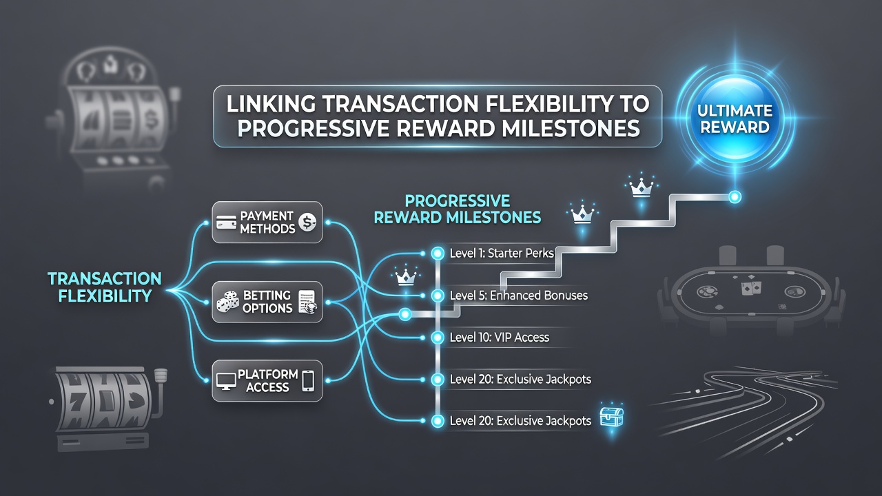Dashboard view of reward milestones and flexible transaction history in a gaming account