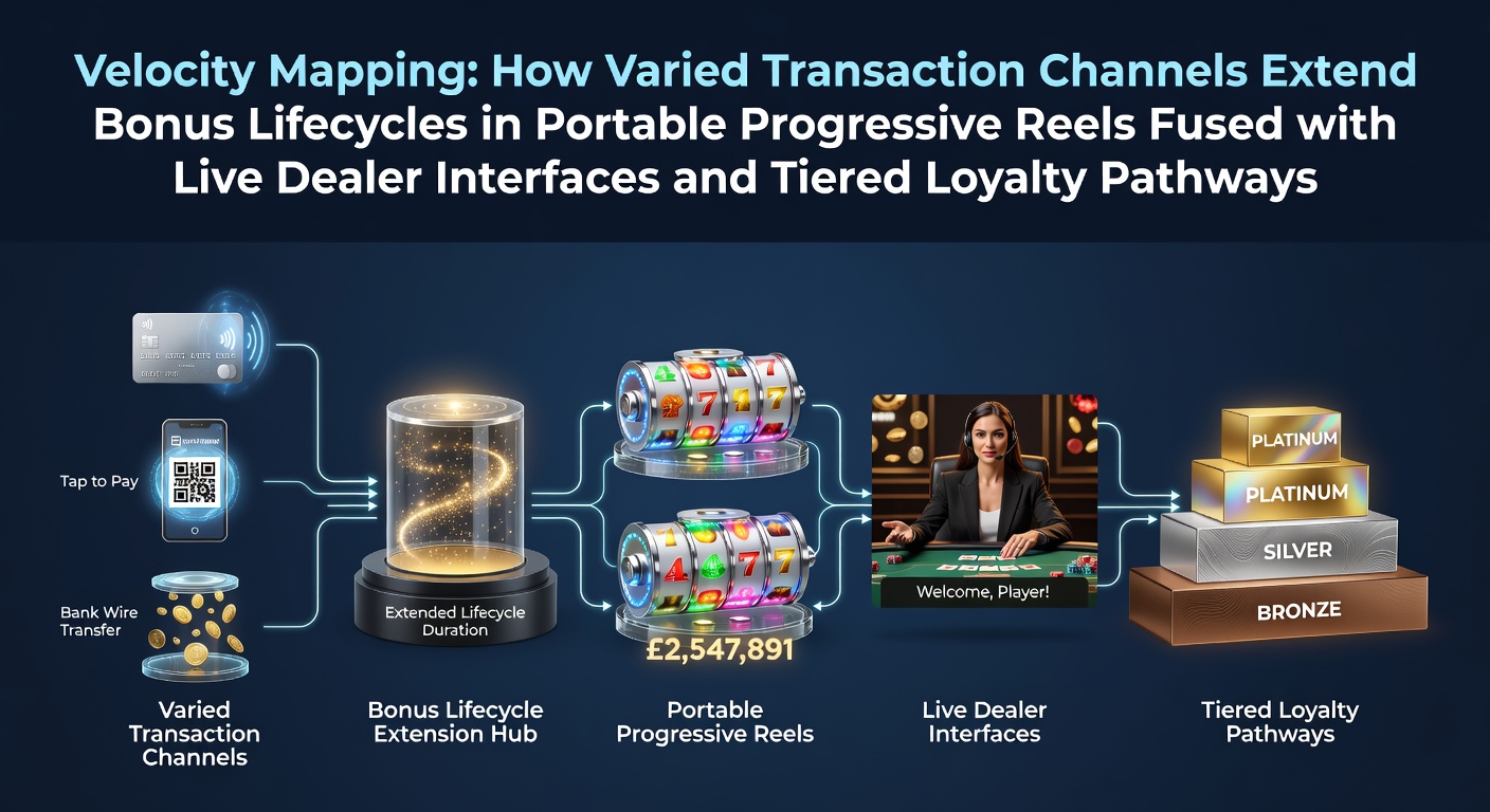 Illustration showing mobile progressive reels integrated with live dealer tables and multiple payment channel icons flowing into extended bonus timers