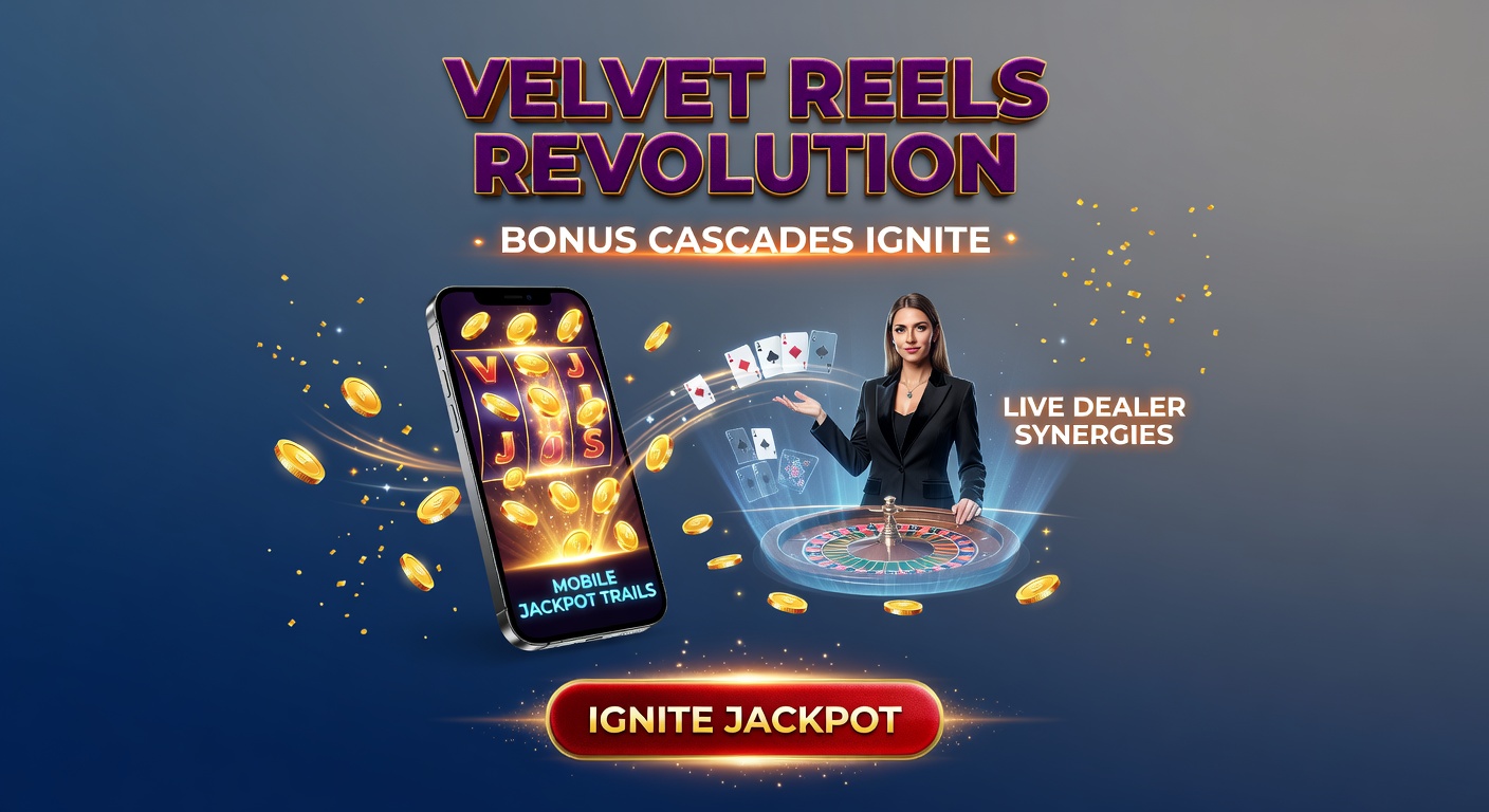 Mobile jackpot trail meters climbing amid cascading velvet reels, with VIP elevator icons rising alongside live dealer chat bubbles